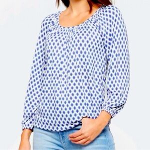 Michael Kors Peasant Knit blue/white Top Womens medium in‎ excellent condition